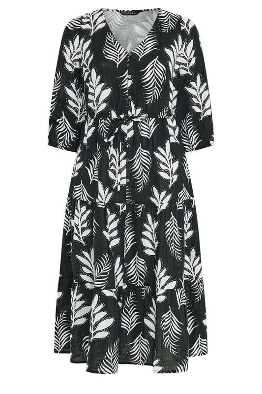 EVANS Plus Size Black Mono Print Maxi Dress | Evans 5