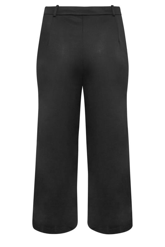 YOURS Plus Size Black Wide Leg Button Up Trousers | Yours Clothing 5