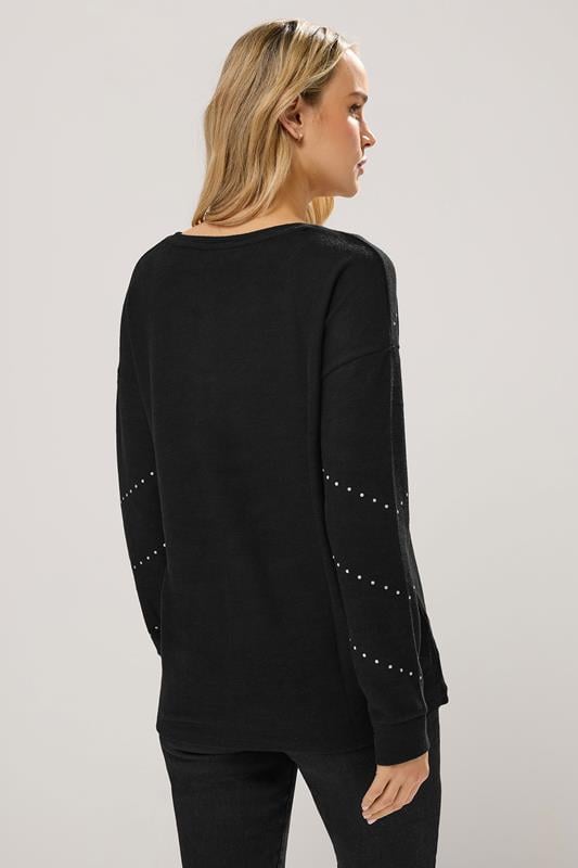 LTS Tall Black Studded Jumper | Long Tall Sally 2
