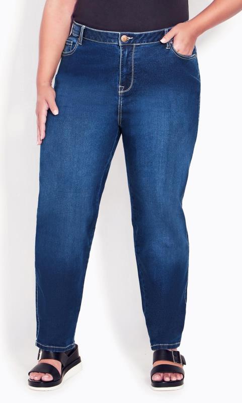 Avenue Blue Mid Wash Straight Leg Jeans 4