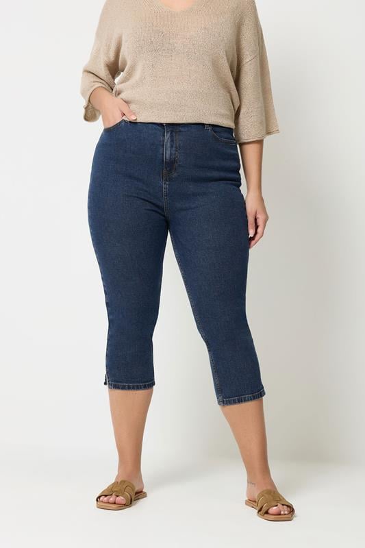  YOURS Curve Indigo Blue Capri AVA Jeans