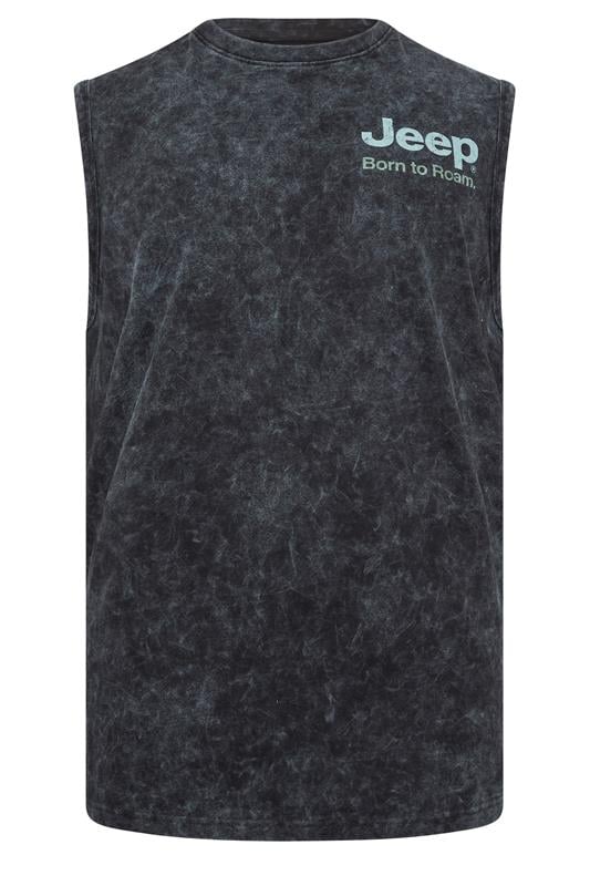 BadRhino Big & Tall Black Extra Long Acid Wash 'Jeep' Graphic Vest | BadRhino 6