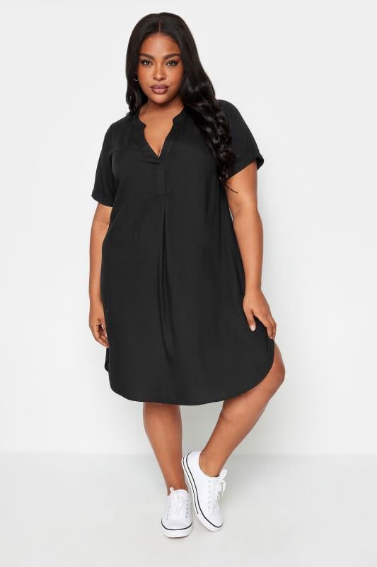 Plus Size  YOURS Curve Black Midi Tunic Dress