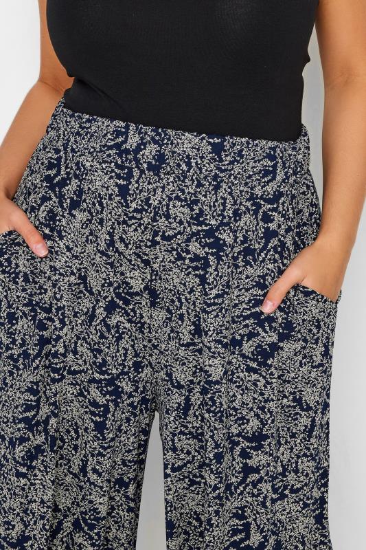YOURS Plus Size Navy Blue Ditsy Floral Print Midaxi Culottes | Yours Clothing 3