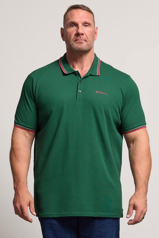  Ben Sherman Big & Tall Dark Green Signature Pique Polo Shirt