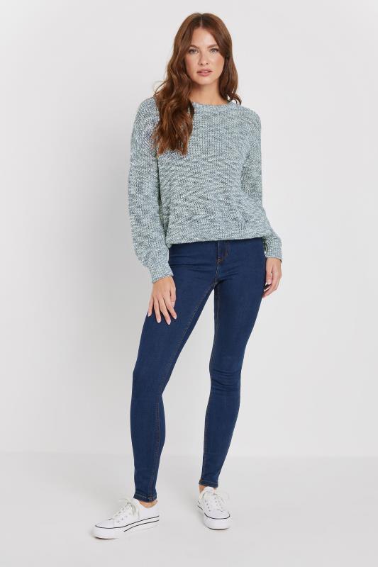 M&Co Blue & Cream Twisted Yarn Crew Neck Jumper | M&Co 2