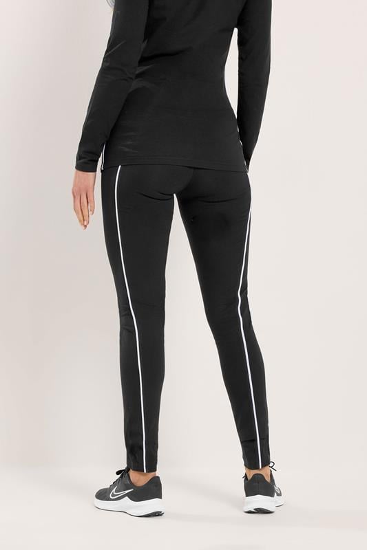LTS Tall Set Women's Black Cotton Active Piped Long Sleeve Top & Leggings | Long Tall Sally 7