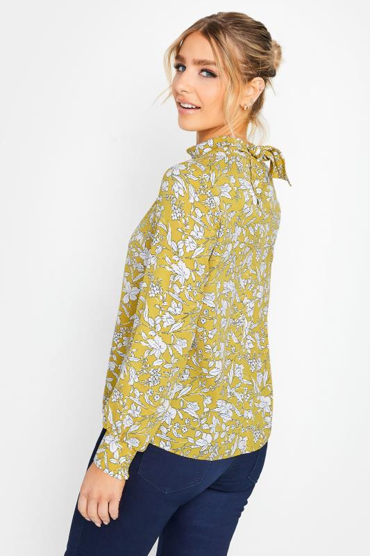 M&Co Yellow Floral Print High Neck Blouse | M&Co 3