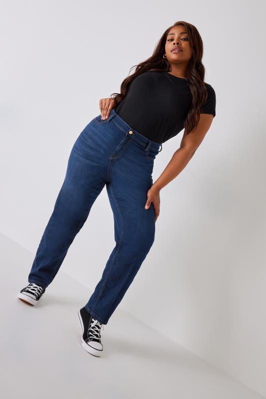 YOURS Plus Size Indigo Blue Straight Leg RUBY Jeans | Yours 7