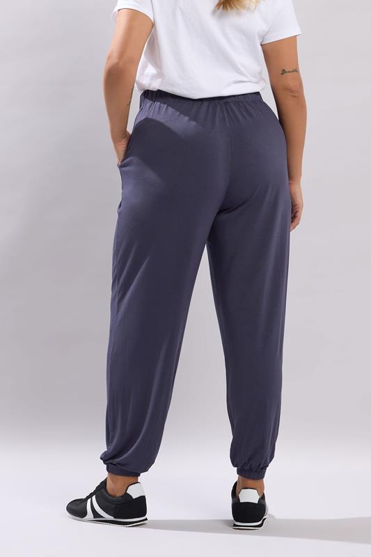 YOURS Plus Size Navy Blue Balloon Joggers | Yours Clothing 2