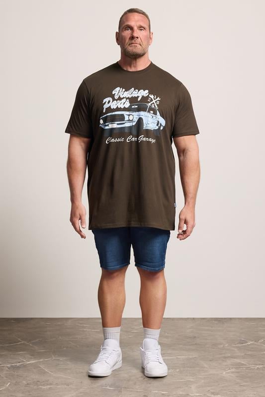 BadRhino Big & Tall Brown Extra Long 'Vintage Parts' Graphic T-Shirt | BadRhino 1