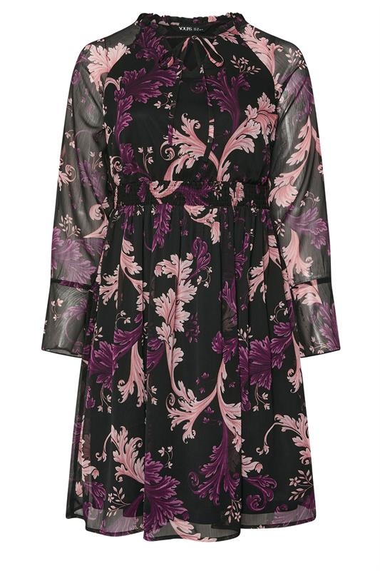 YOURS Plus Size Black Paisley Print Midi Dress | Yours Clothing 7
