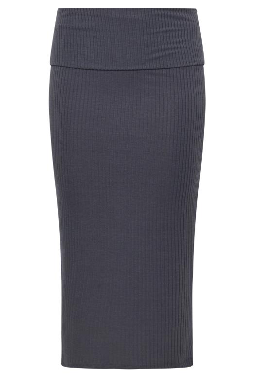 LIMITED COLLECTION Plus Size Grey Ribbed Maxi Skirt | Yours Clothing  6