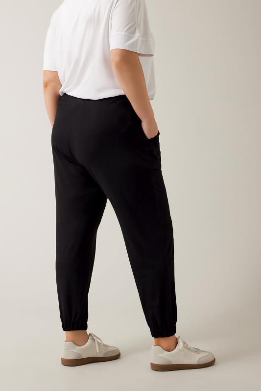 EVANS Plus Size Black Jersey Tapered Trousers | Evans   4