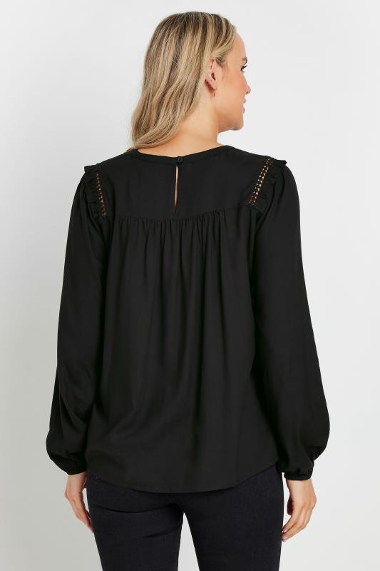 LTS Tall Black Woven Frill Blouse | Long Tall Sally 3