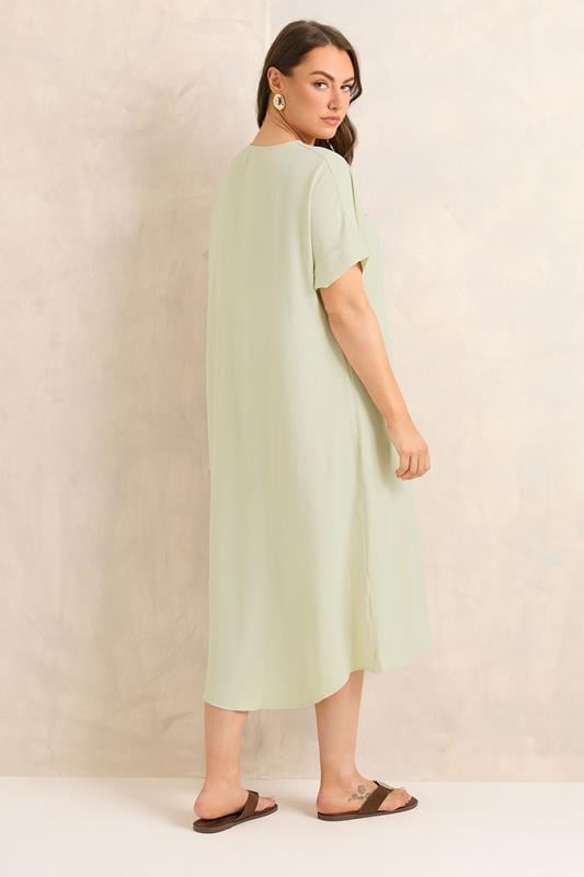 EVANS Plus Size Cream Pleat Midi Dress | Evans 4