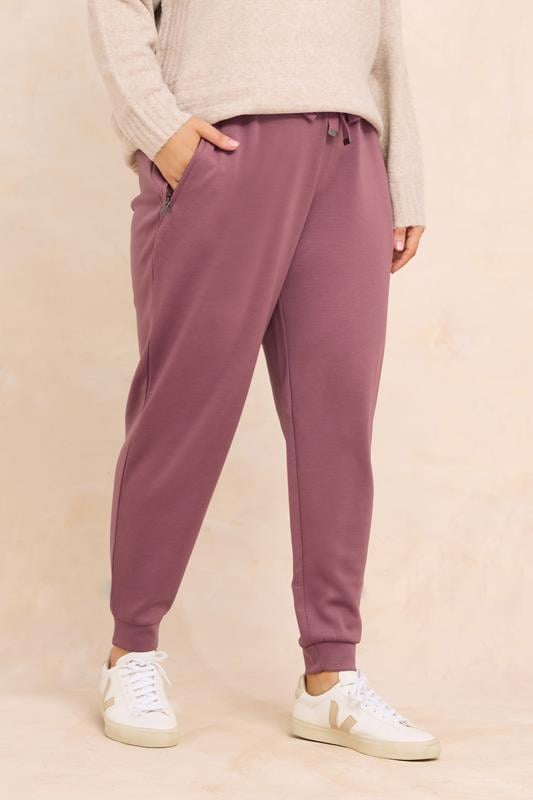Plus Size  EVANS Curve Pink Luxe Zip Pocket Joggers