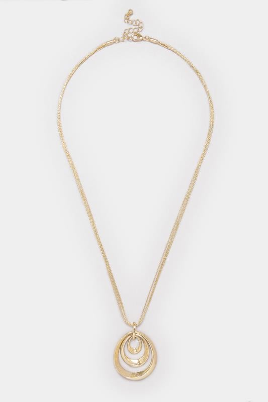 Gold Tone Circle Strand Necklace | Yours Clothing 1