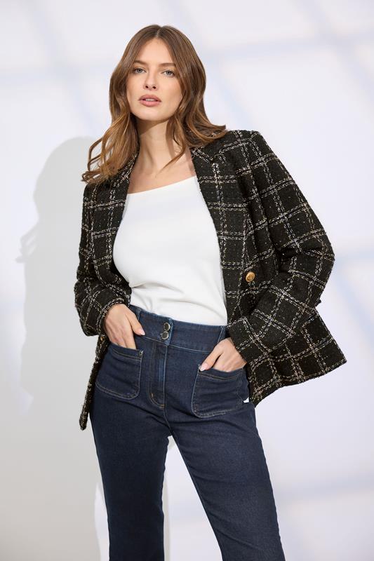 STAR Black Check Boucle Blazer | StarByJM 1