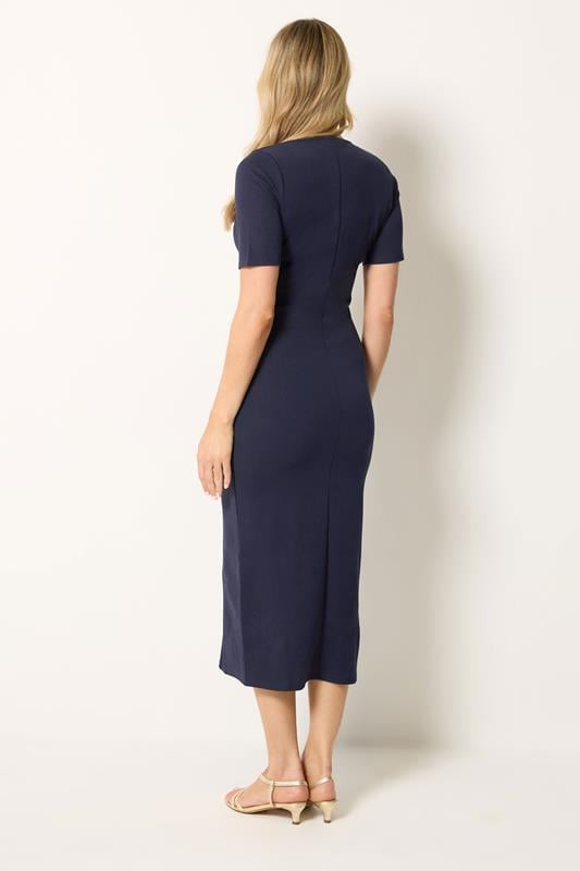 LTS Tall Women's Navy Blue Notch Neck Midi Dress | Long Tall Sally 2
