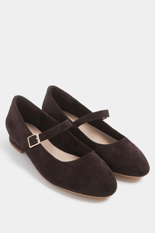 LTS Chocolate Brown Mary Jane Low Heel In Standard Fit