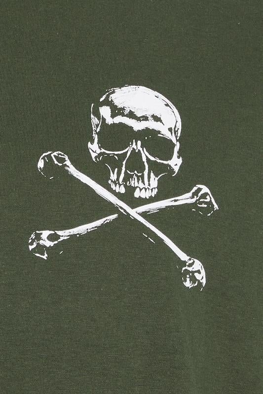 BadRhino Big & Tall Khaki Green Skull & Crossbones Graphic T-Shirt | BadRhino 6