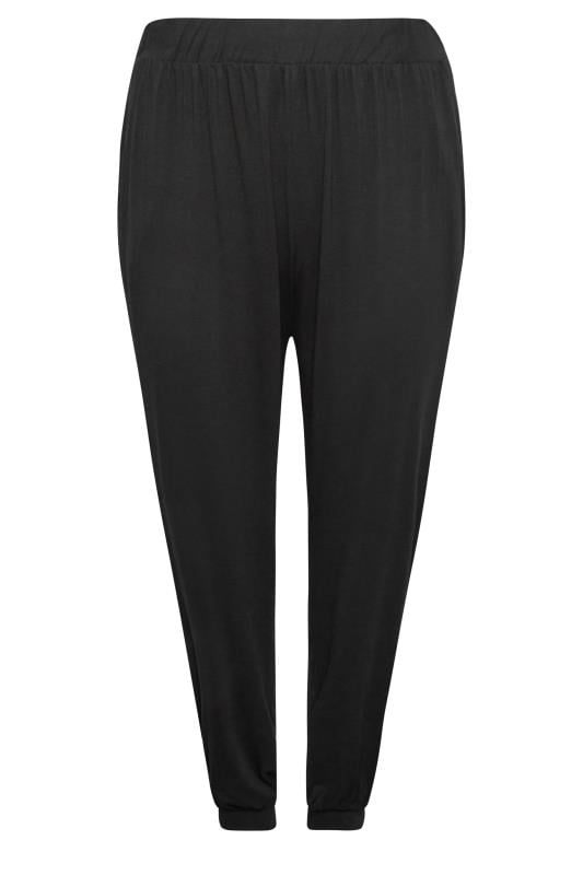 YOURS Plus Size Black Cuffed Harem Joggers | Yours Clothing 4