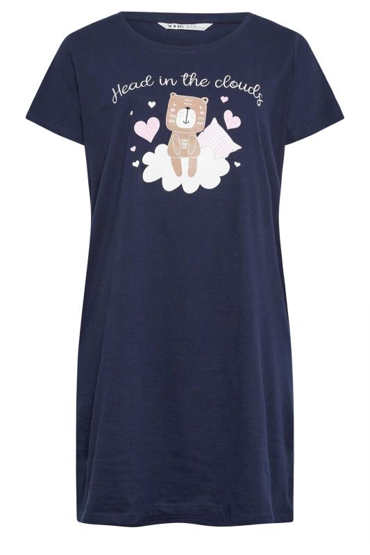 YOURS Curve Navy Blue 'Head In The Clouds' Nightdress 5