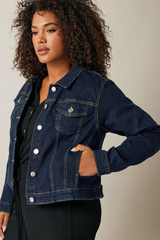 EVANS Plus Size Indigo Blue Denim Jacket Evans