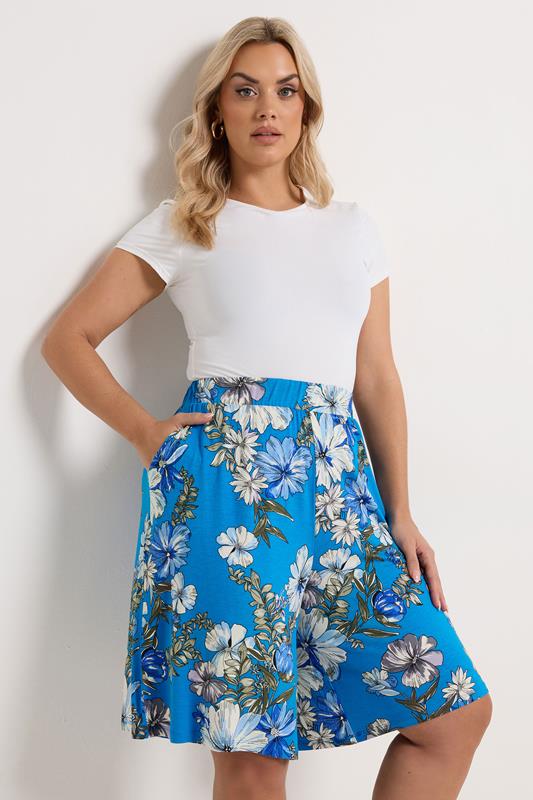  YOURS Curve Blue Floral Shorts