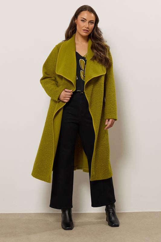 EVANS Plus Size Green Waterfall Coat | Evans 4