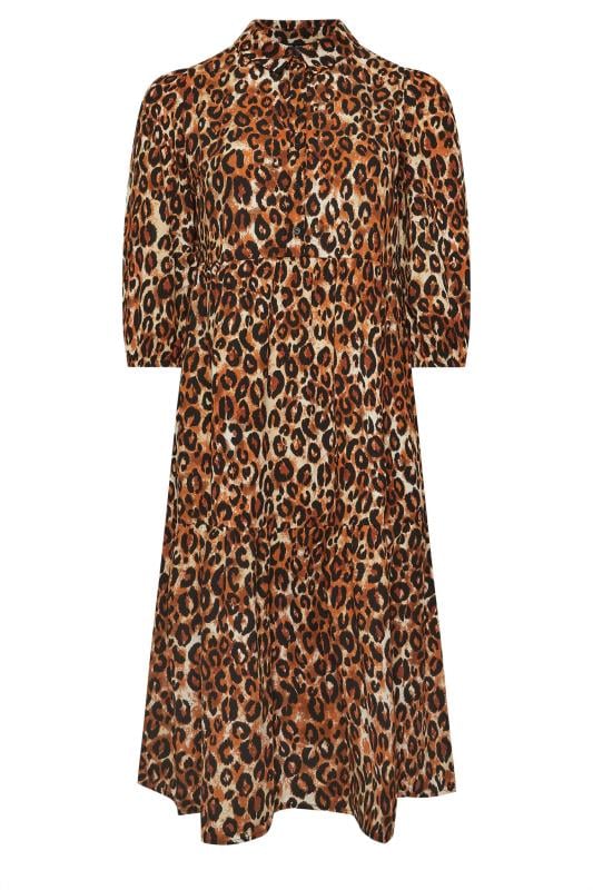 YOURS Plus Size Brown Rust Leopard Print Shirt Dress | Yours Clothing 6