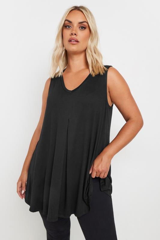 Black Swing Vest Top | Yours Clothing 1