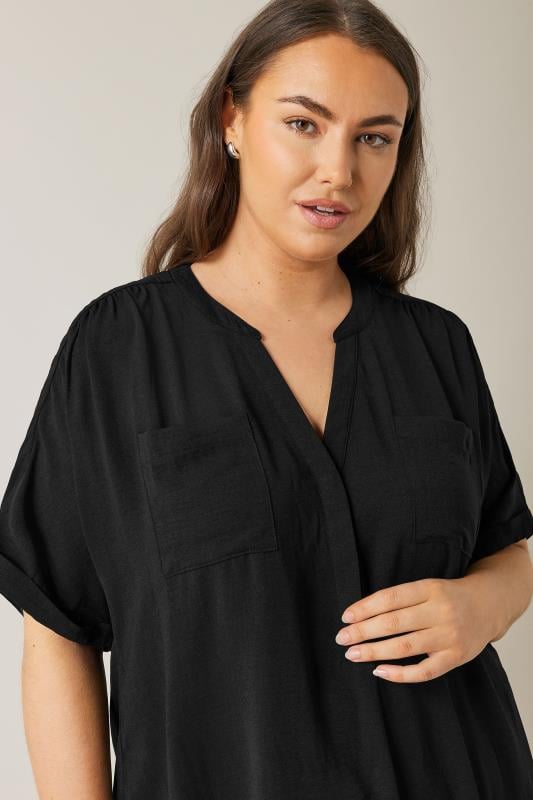 EVANS Plus Size Black Overhead Utility Shirt | Evans 4