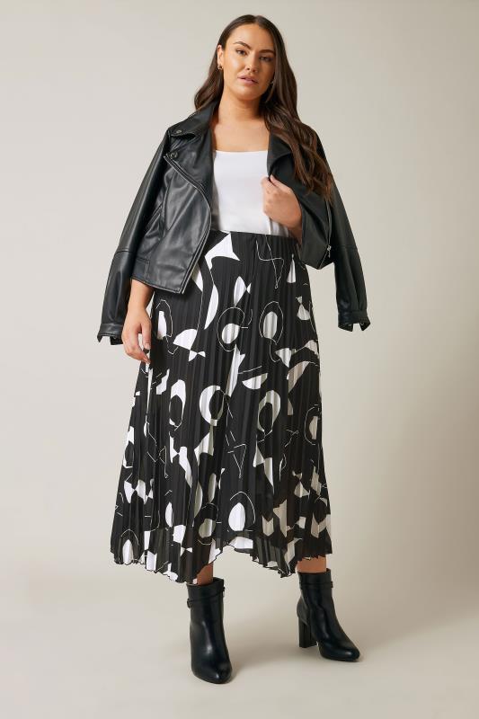 Evans Black Geometric Print Midi Skirt 2