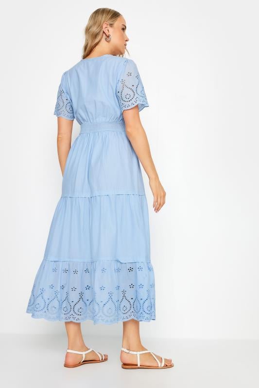 LTS Tall Baby Blue Broderie Hem Maxi Dress | Long Tall Sally 3