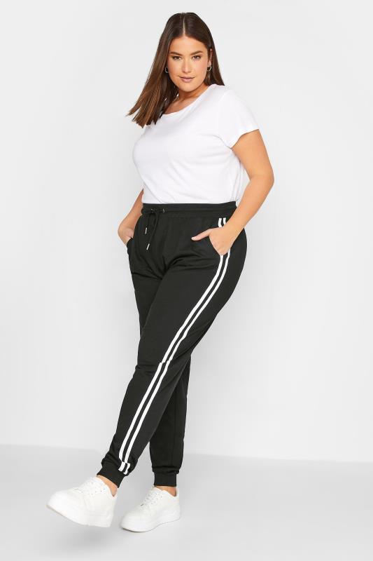 LTS Tall Women's Black Side Stripe Jogger 2