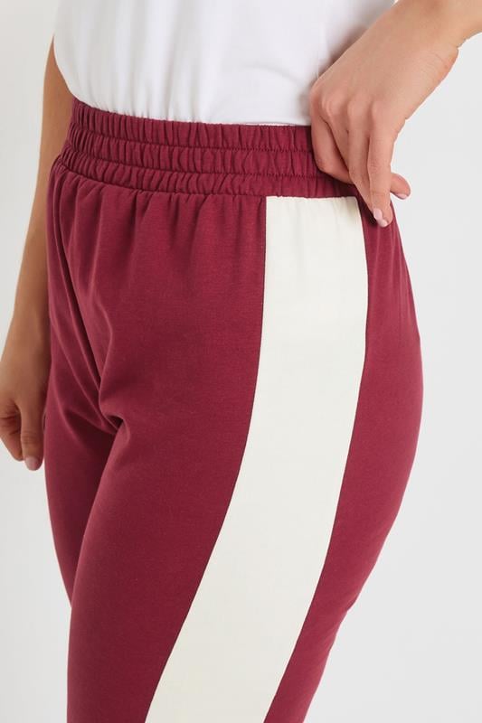 LTS Tall Red Side Stripe Fitted Straight Leg Joggers | Long Tall Sally 4