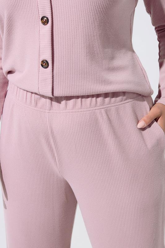 LIMITED COLLECTION Plus Size Pink Crinkle Wide Leg Trousers | Yours Clothing 4