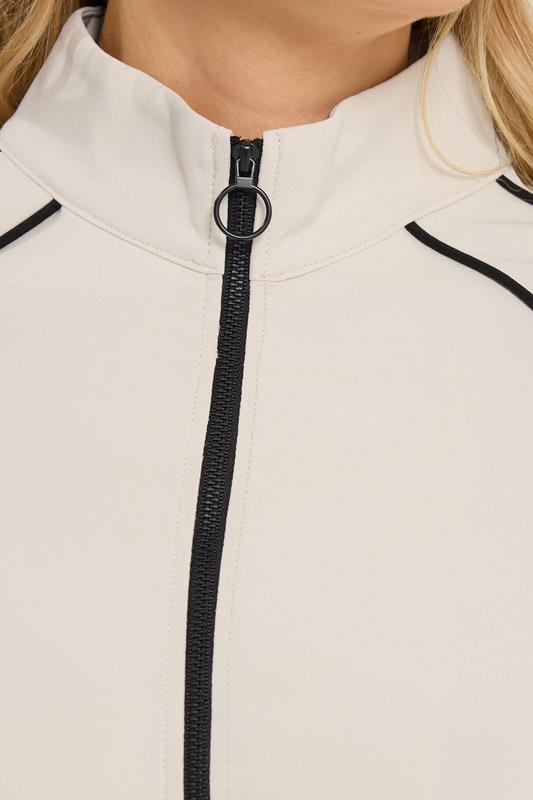 LTS Tall Women's Ivory White Piped Zip Through Jacket | Long Tall Sally 4