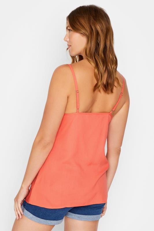 LTS Tall Women's Coral Orange Woven Cami Top | Long Tall Sally 3