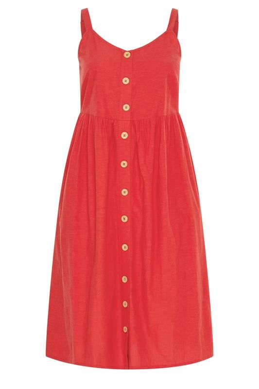 YOURS Plus Size Red Linen Sundress | Yours Clothing 5