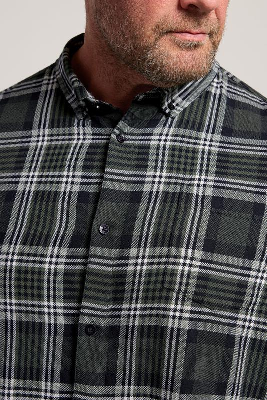 BadRhino Big & Tall Green Check Long Sleeve Shirt | BadRhino 4