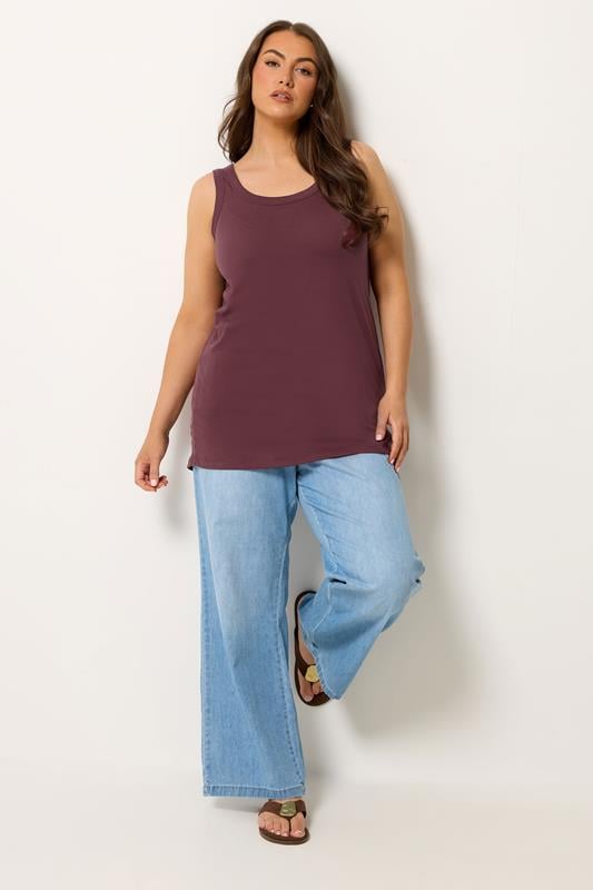 YOURS Plus Size Purple Basic Core Vest Top | Yours Clothing 1
