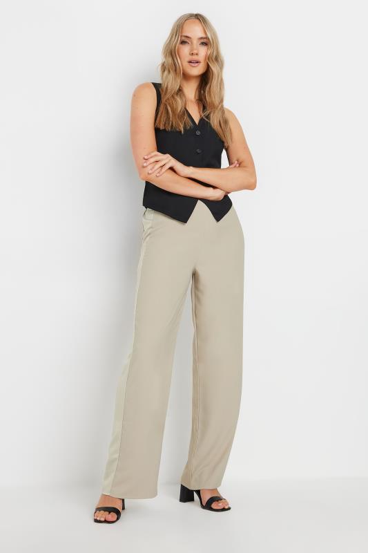 LTS Tall Women's Stone Brown Satin Side Stripe Trousers | Long Tall Sally 3