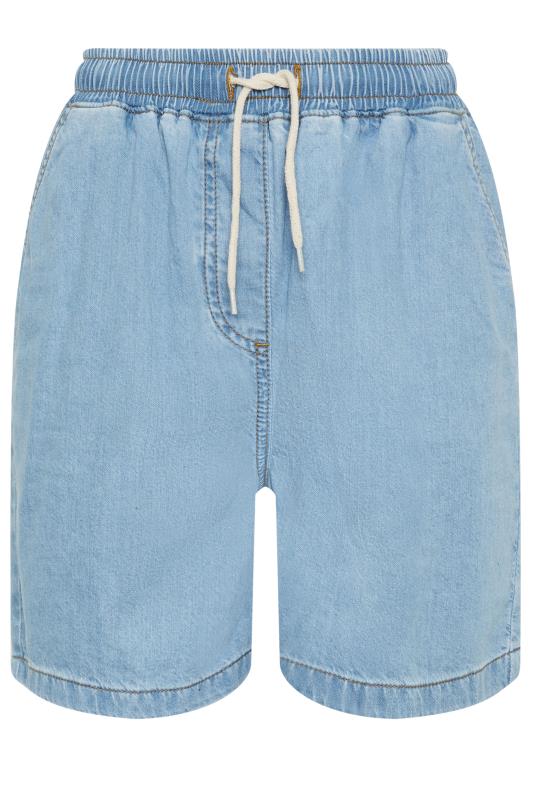 LTS Tall Women's Light Blue Tie Waist Denim Shorts | Long Tall Sally 5