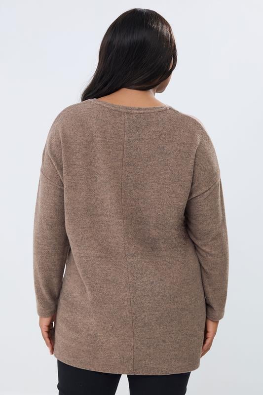 YOURS Plus Size Brown Leopard Diamante Embellished Pocket Top | Yours Clothing 4