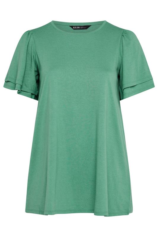 YOURS Plus Size Green Double Angel Sleeve T-Shirt | Yours Clothing  5