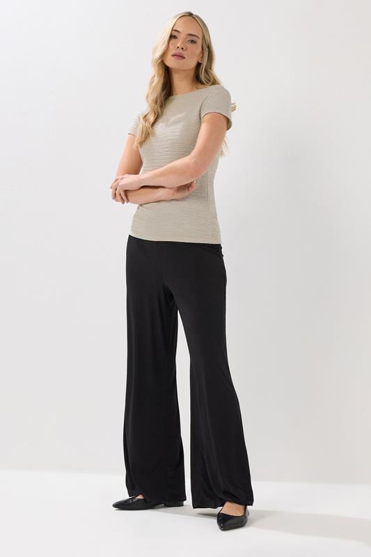 LTS Tall Ivory White Textured Slash Neck Top | Long Tall Sally 1