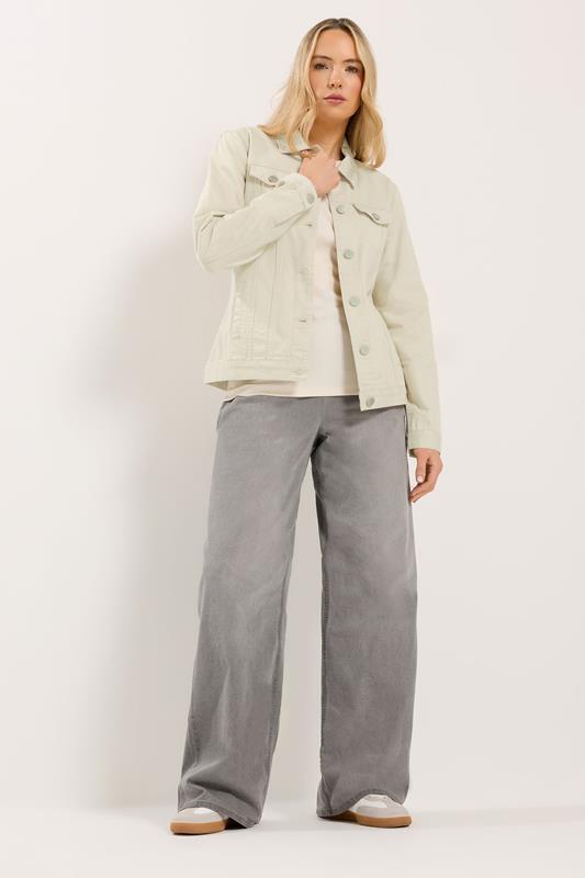 LTS Tall Ivory White Cotton Denim Jacket | Long Tall Sally  1